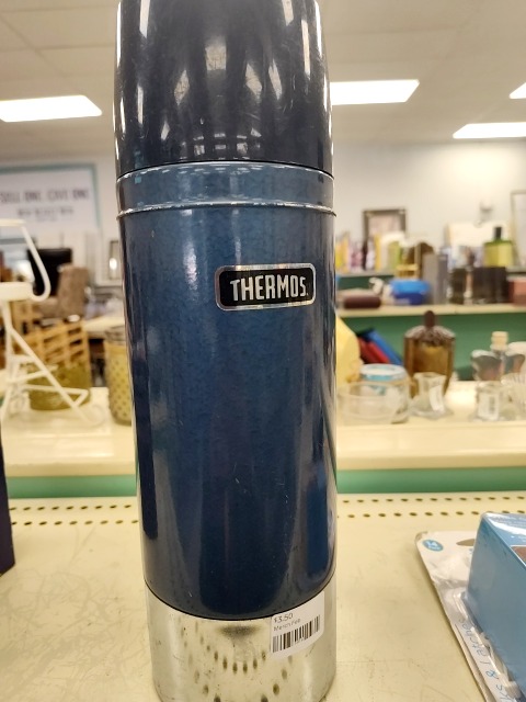 Thermos Vacuum Flask Blue Stainless Steel