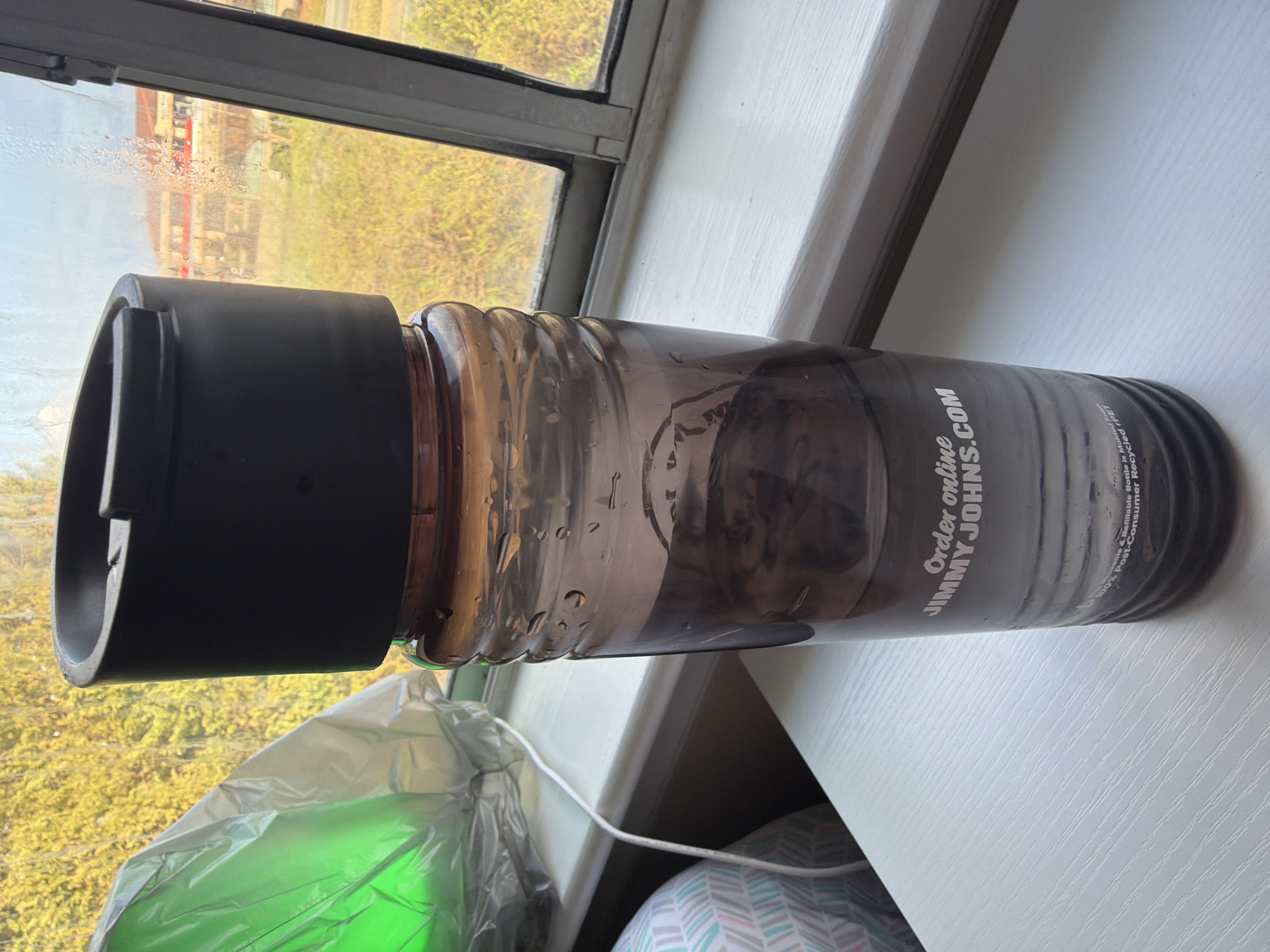 Black Plastic Water Bottle with Logo 2