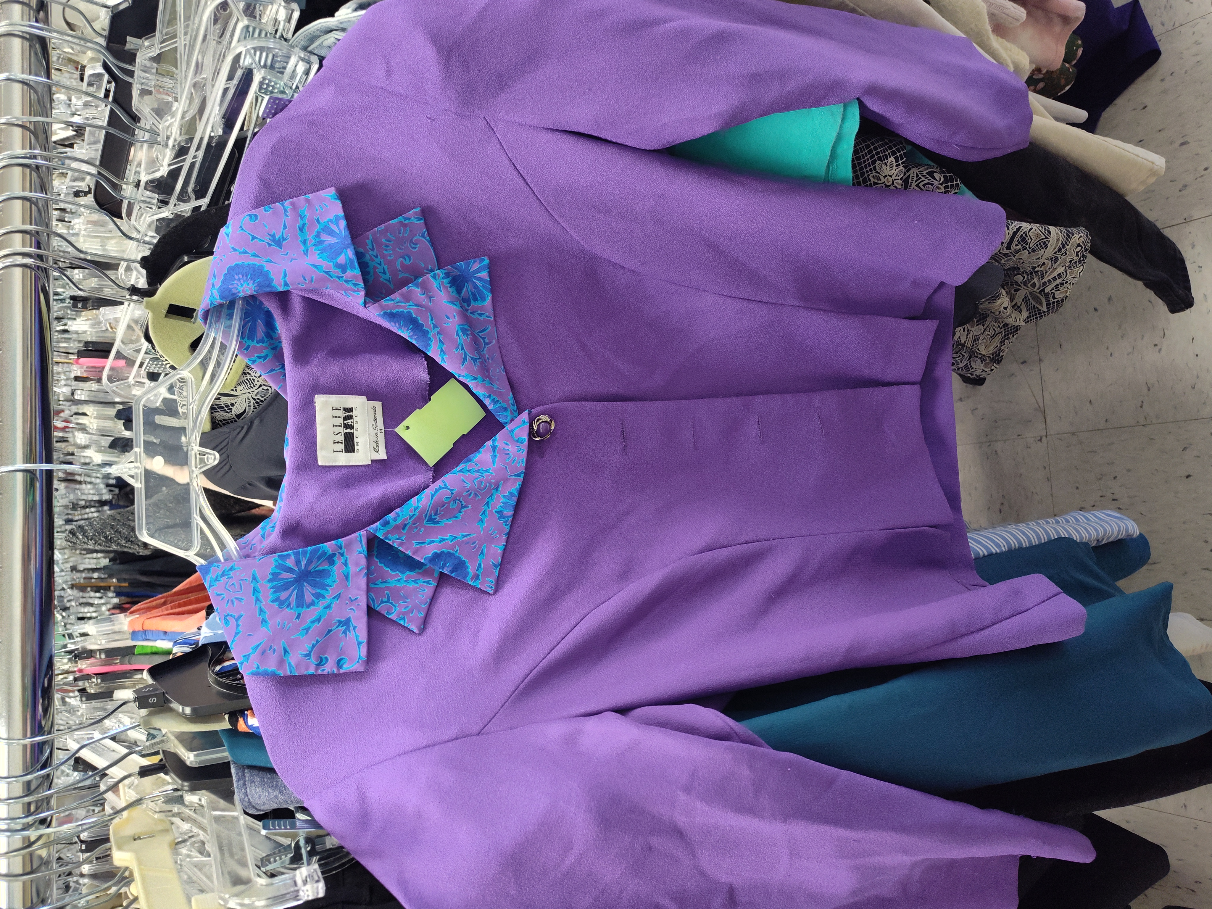 LIN Jacket Purple Floral Collar